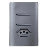 Conjunto Interruptor Duplo Simples + Tomada 10A 4x2 - Novara Preto Grafite Total